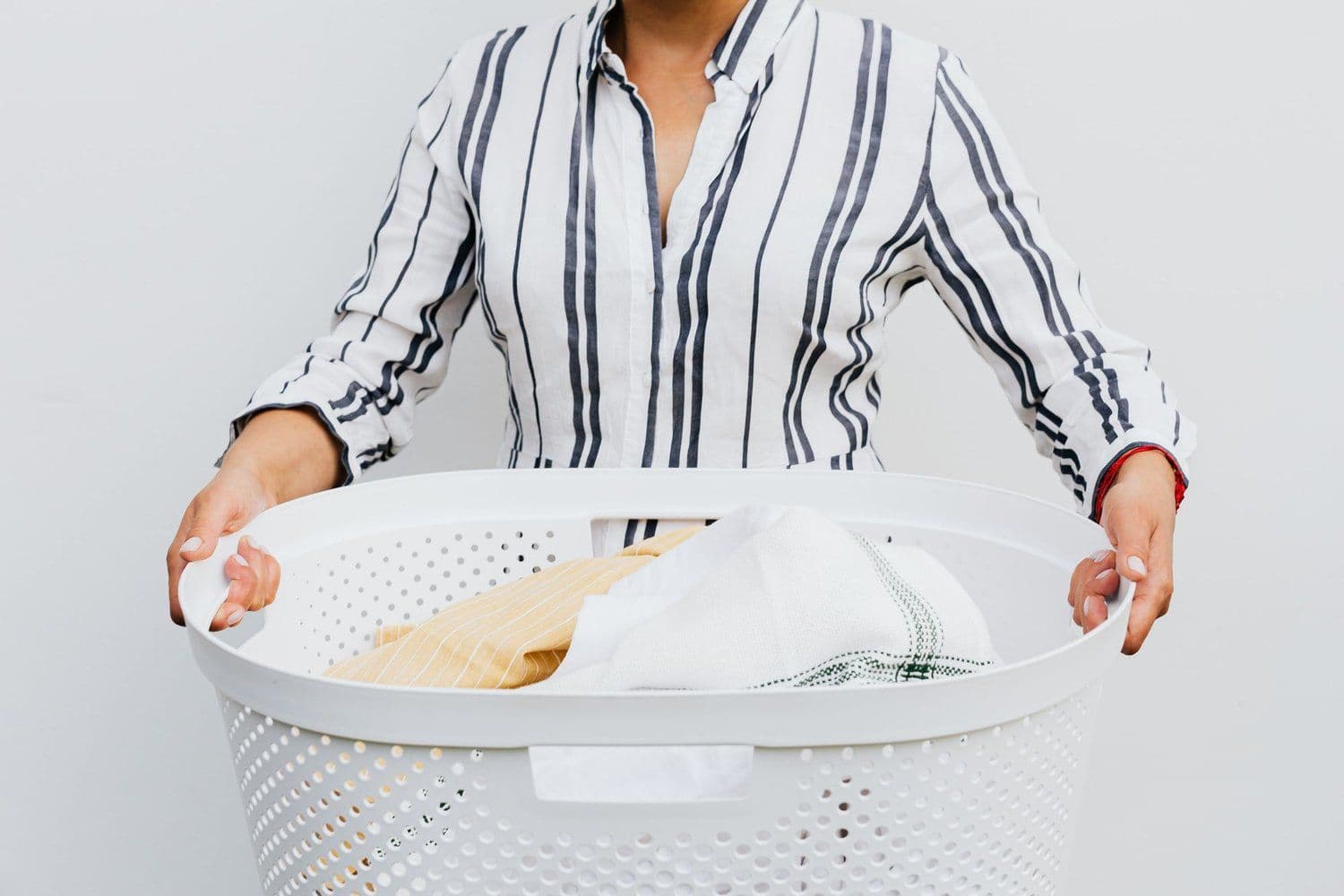 Clean folded linens for a treatment room